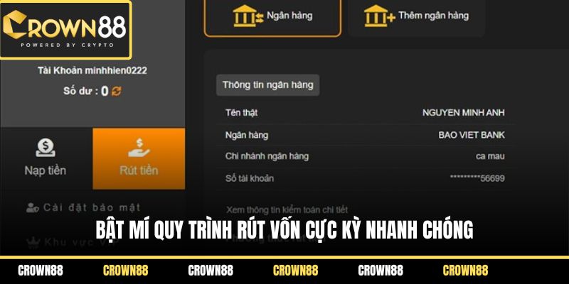 Bật mí quy trình rút vốn cực kỳ nhanh chóng