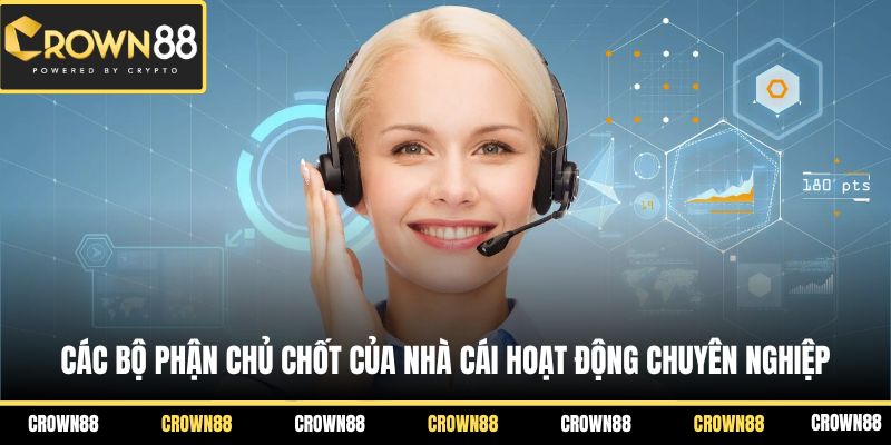 Các bộ phận chủ chốt của nhà cái hoạt động chuyên nghiệp